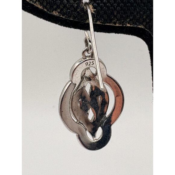 Sterling Silver CZ Fancy Flower Dangle Earrings 6.9g - Picture 3 of 15